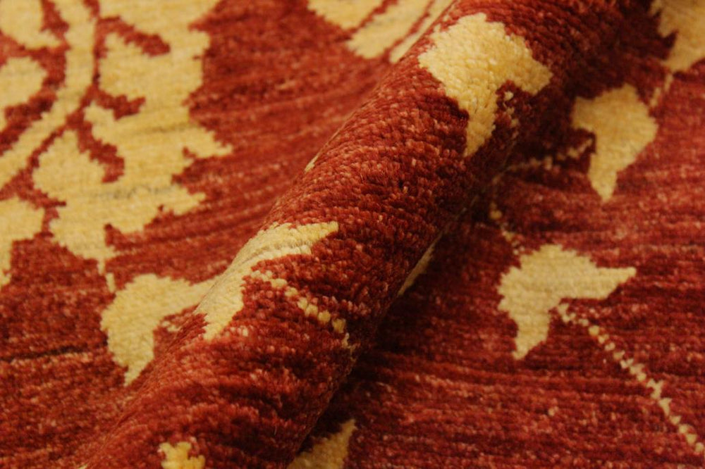 handmade Transitional Kafkaz Red Gold Hand Knotted RECTANGLE 100% WOOL area rug 4X6