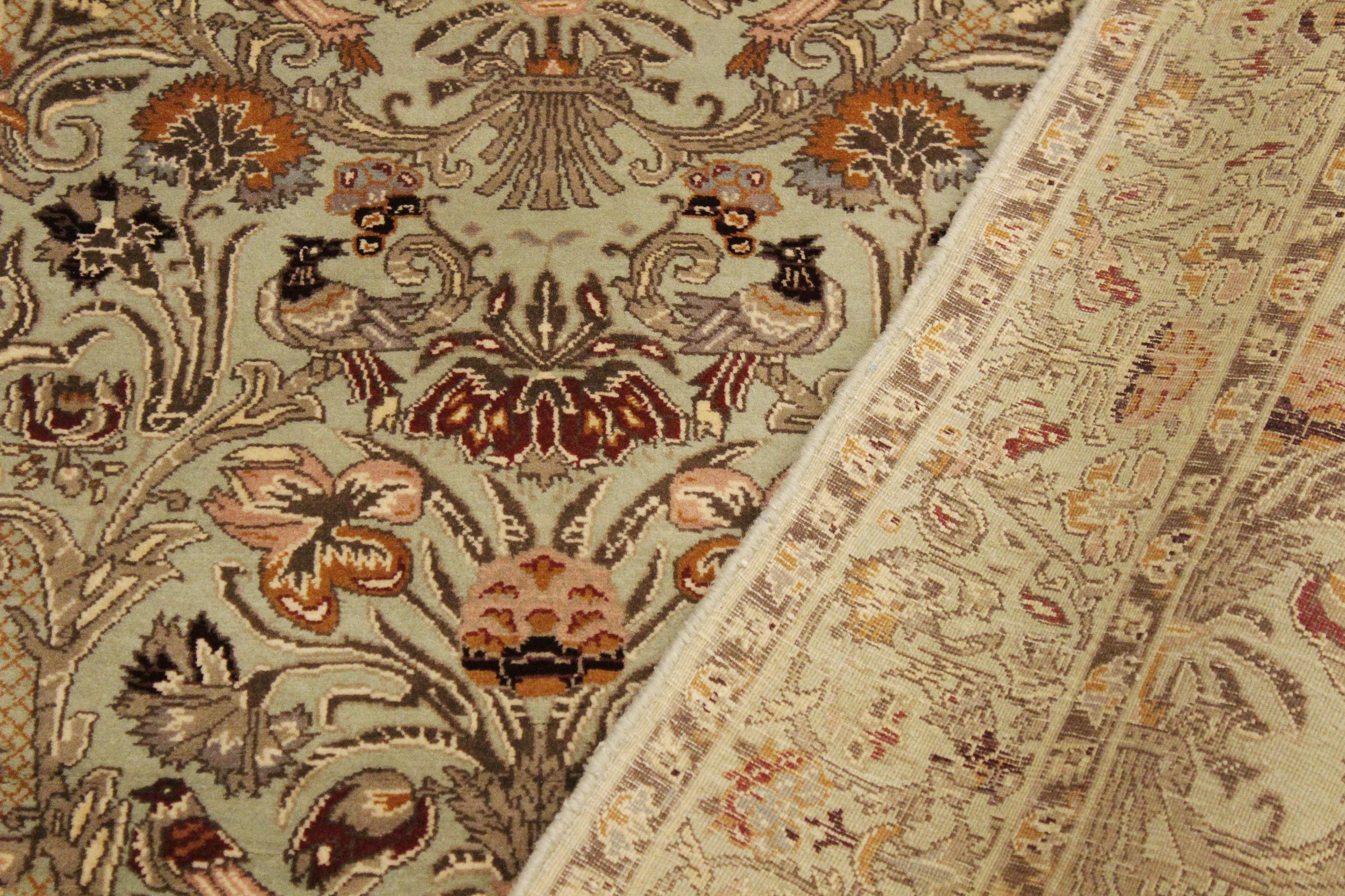 handmade Transitional Sayra Lt. Green Rust Hand Knotted RECTANGLE 100% WOOL area rug 4x6