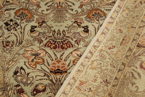 handmade Transitional Sayra Lt. Green Rust Hand Knotted RECTANGLE 100% WOOL area rug 4x6
