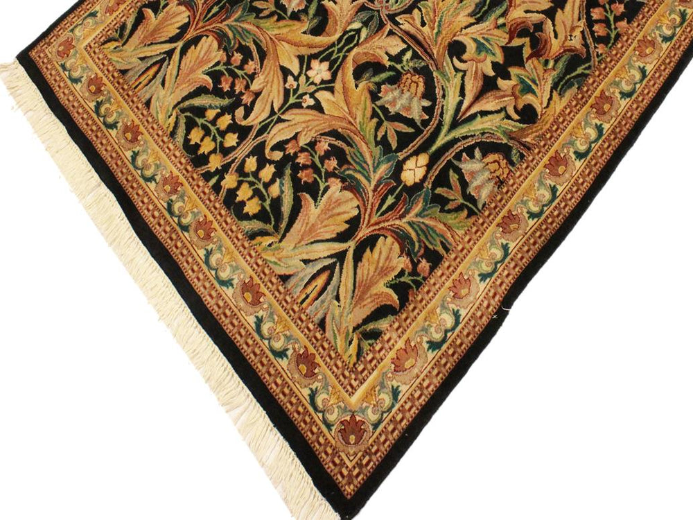 handmade Traditional Internation Black Beige Hand Knotted RECTANGLE 100% WOOL area rug 4x5