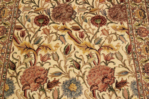 handmade Transitional Nayagra Beige Pink Hand Knotted RECTANGLE 100% WOOL area rug 4x6