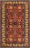 Rustic Super Kazak Karlyn Red/Beige Wool Rug - 4'1'' x 5'10''