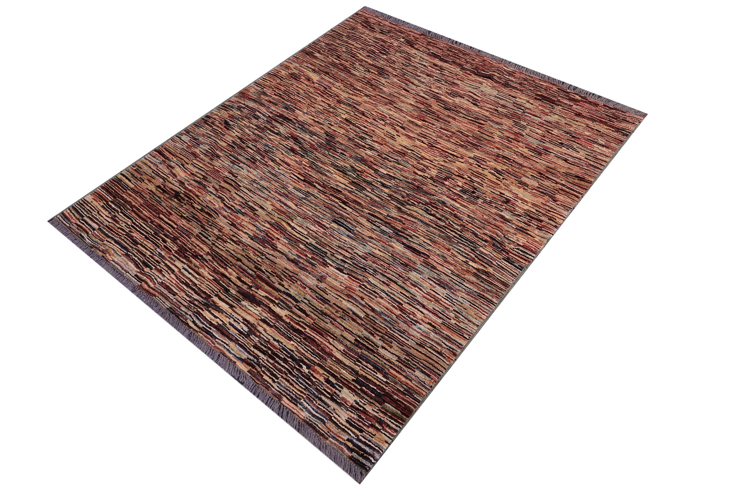 handmade Modern Gabbeh Beige Blue Hand Knotted RECTANGLE 100% WOOL area rug 4' x 5'