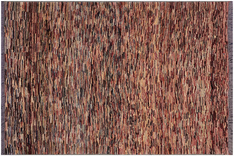 handmade Modern Gabbeh Beige Blue Hand Knotted RECTANGLE 100% WOOL area rug 4' x 5'