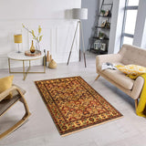 handmade Geometric Super Kazak Gold Blue Hand Knotted RECTANGLE 100% WOOL area rug 4 x 6