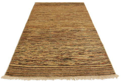 handmade Modern Gabbeh Beige Rust Hand Knotted RECTANGLE 100% WOOL area rug 4' x 6'