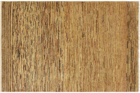 handmade Modern Gabbeh Beige Rust Hand Knotted RECTANGLE 100% WOOL area rug 4' x 6'