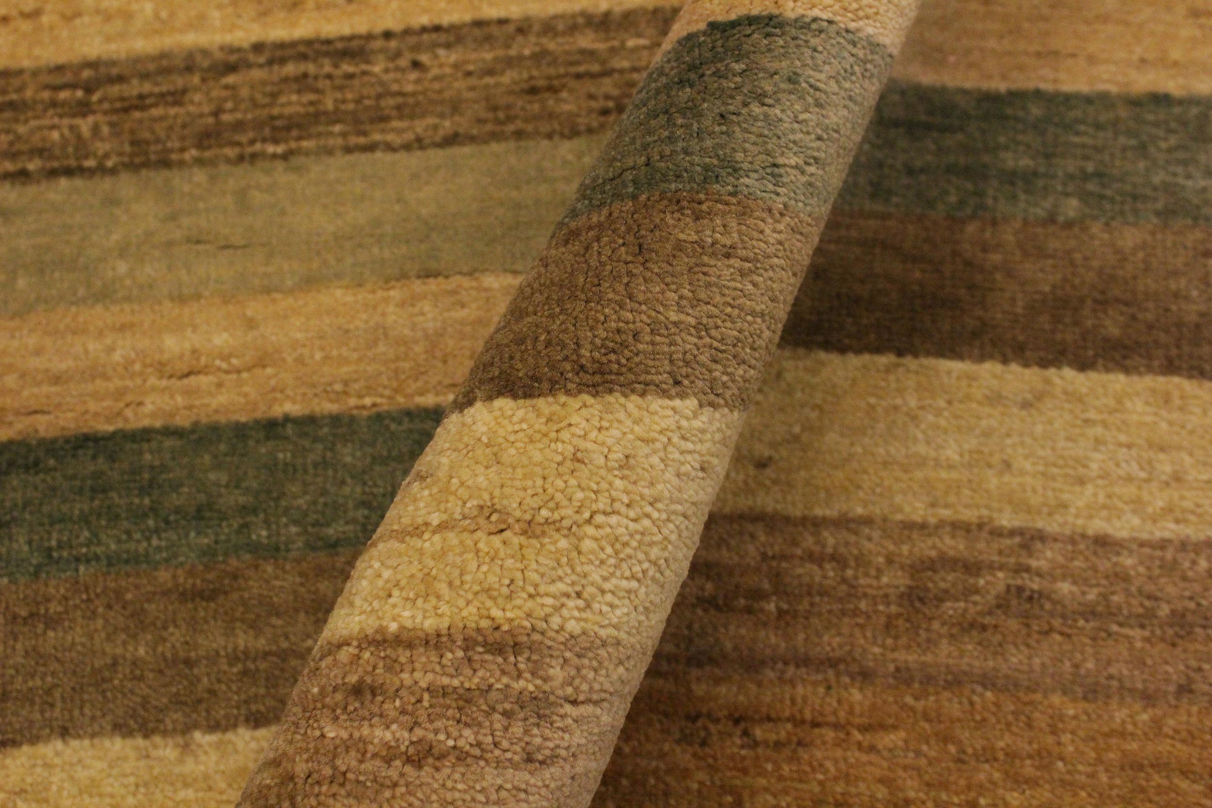 handmade Modern Gabbeh Beige Green Hand Knotted RECTANGLE 100% WOOL area rug 4' x 6'