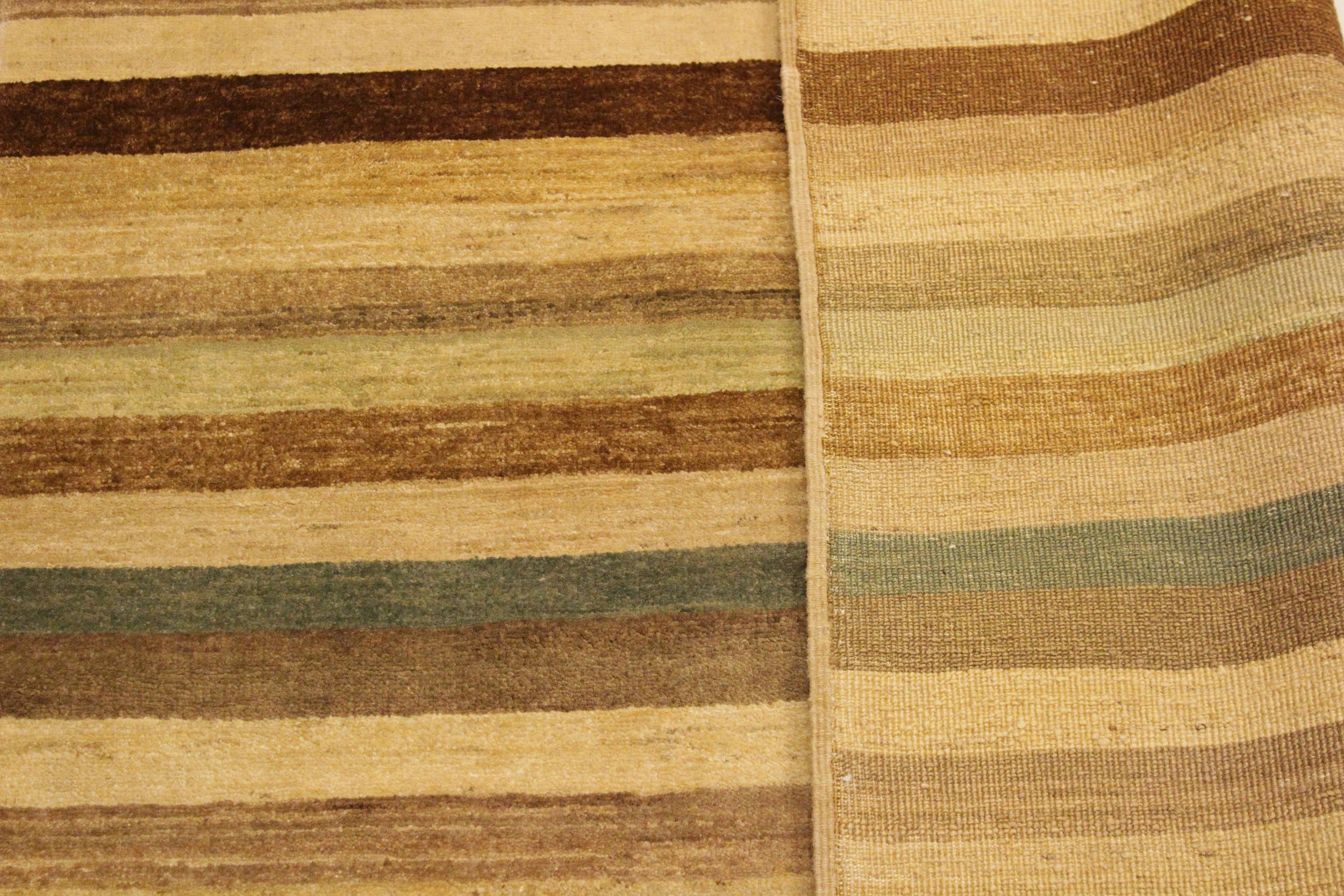 handmade Modern Gabbeh Beige Green Hand Knotted RECTANGLE 100% WOOL area rug 4' x 6'