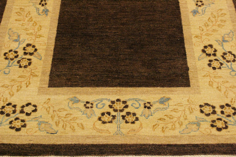 handmade Modern Gabbeh Brown Beige Hand Knotted RECTANGLE 100% WOOL area rug 4' x 6'