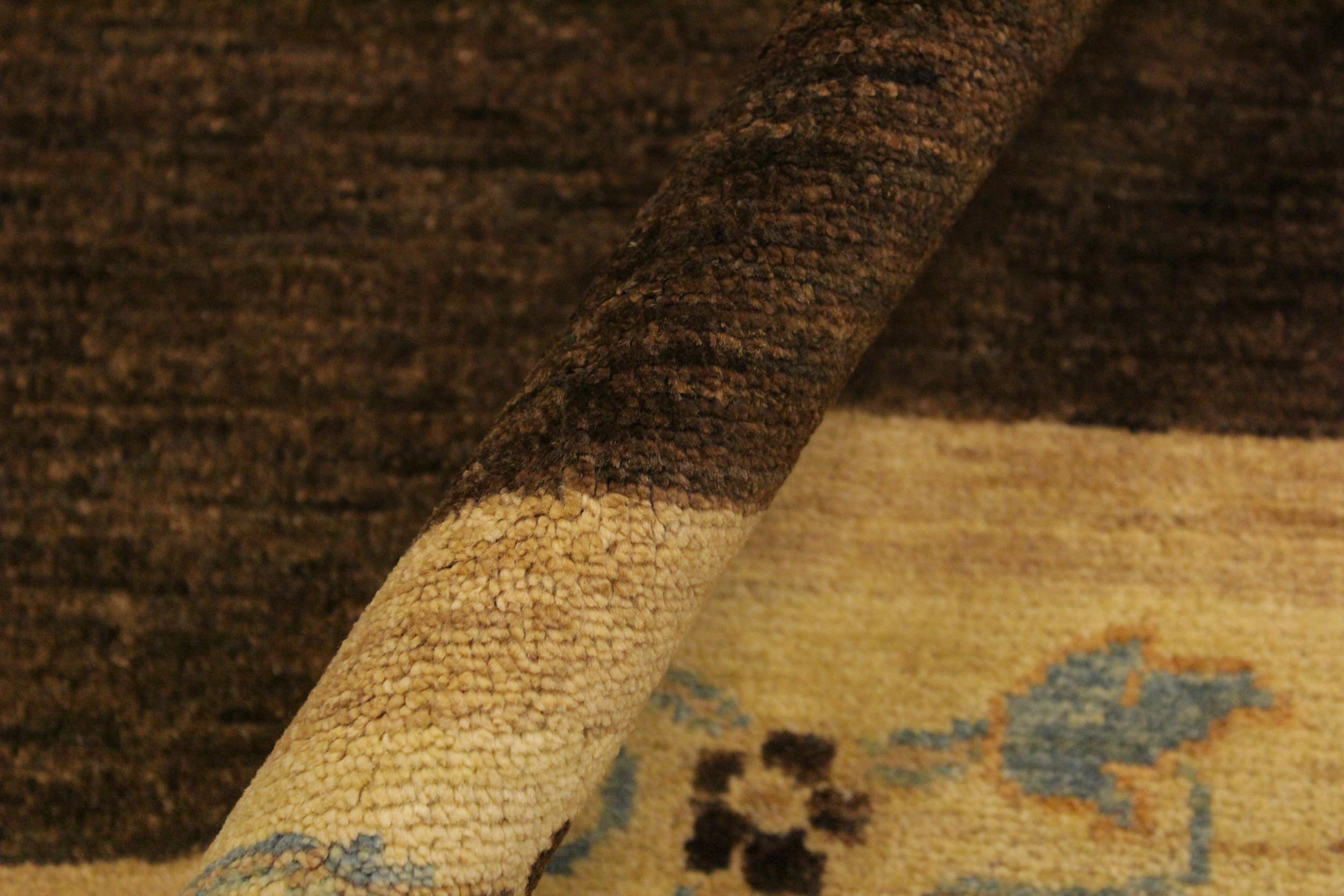 handmade Modern Gabbeh Brown Beige Hand Knotted RECTANGLE 100% WOOL area rug 4' x 6'