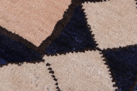 handmade Modern Gabbeh Beige Black Hand Knotted RECTANGLE 100% WOOL area rug 4' x 5'