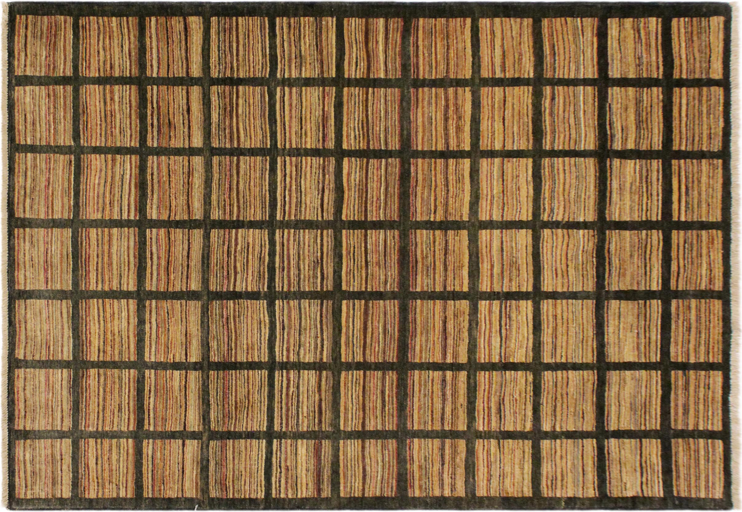 handmade Modern Gabbeh Charcoal Rust Hand Knotted RECTANGLE 100% WOOL area rug 4' x 6'