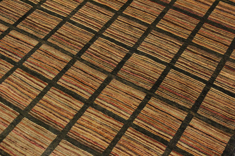 handmade Modern Gabbeh Charcoal Rust Hand Knotted RECTANGLE 100% WOOL area rug 4' x 6'