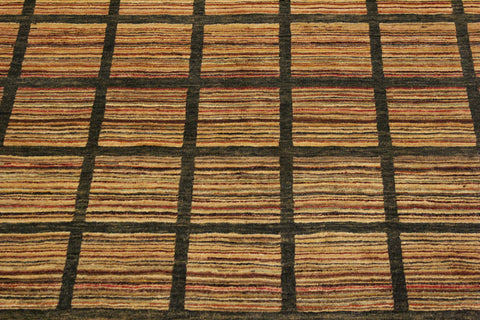 handmade Modern Gabbeh Charcoal Rust Hand Knotted RECTANGLE 100% WOOL area rug 4' x 6'