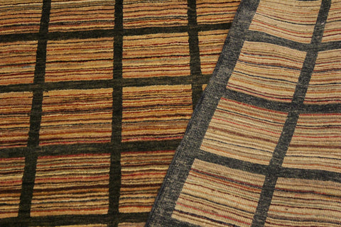 handmade Modern Gabbeh Charcoal Rust Hand Knotted RECTANGLE 100% WOOL area rug 4' x 6'