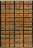handmade Modern Gabbeh Charcoal Rust Hand Knotted RECTANGLE 100% WOOL area rug 4  x 6 