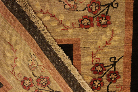 handmade Modern Gabbeh Brown Tan Hand Knotted RECTANGLE 100% WOOL area rug 4' x 6'