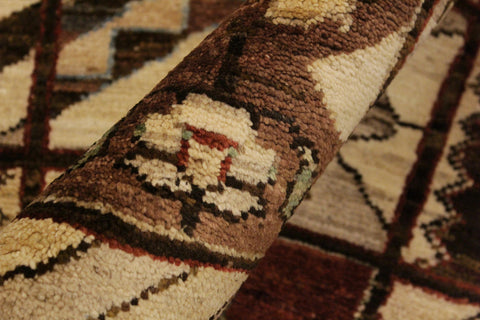 handmade Modern Gabbeh Brown Green Hand Knotted RECTANGLE 100% WOOL area rug 4' x 6'