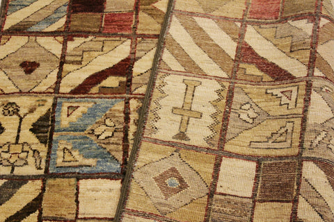 handmade Modern Gabbeh Brown Green Hand Knotted RECTANGLE 100% WOOL area rug 4' x 6'