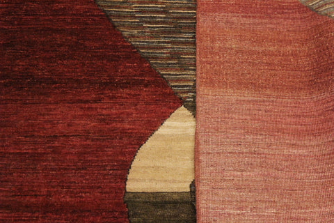 handmade Modern Gabbeh Red Brown Hand Knotted RECTANGLE 100% WOOL area rug 4' x 6'