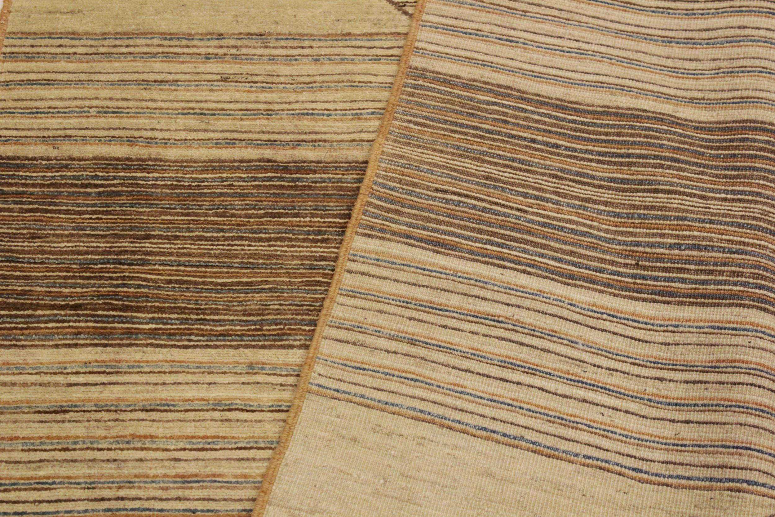 handmade Modern Gabbeh Tan Rust Hand Knotted RECTANGLE 100% WOOL area rug 4' x 6'