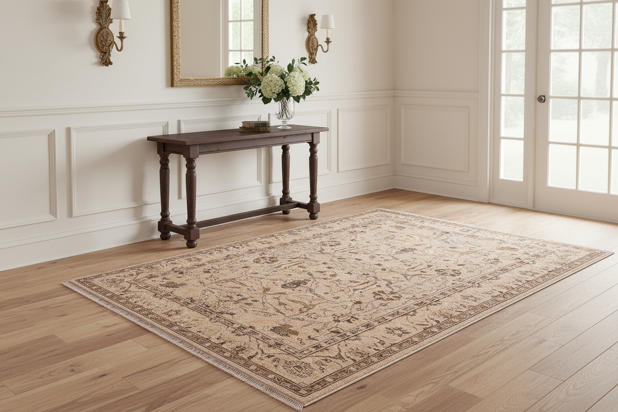 handmade Traditional Kafkaz Tan Lt. Tan Hand Knotted RECTANGLE 100% WOOL area rug 4x6