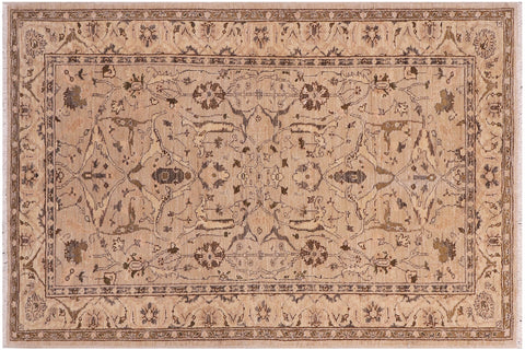 handmade Traditional Kafkaz Tan Lt. Tan Hand Knotted RECTANGLE 100% WOOL area rug 4x6