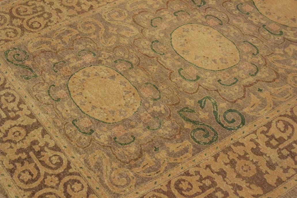 handmade Traditional Kafkaz Gray Tan Hand Knotted RECTANGLE 100% WOOL area rug 4'X6'