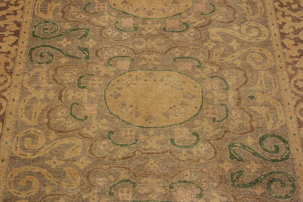 handmade Traditional Kafkaz Gray Tan Hand Knotted RECTANGLE 100% WOOL area rug 4'X6'