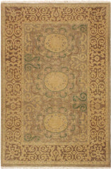 handmade Traditional Kafkaz Gray Tan Hand Knotted RECTANGLE 100% WOOL area rug 4'X6'