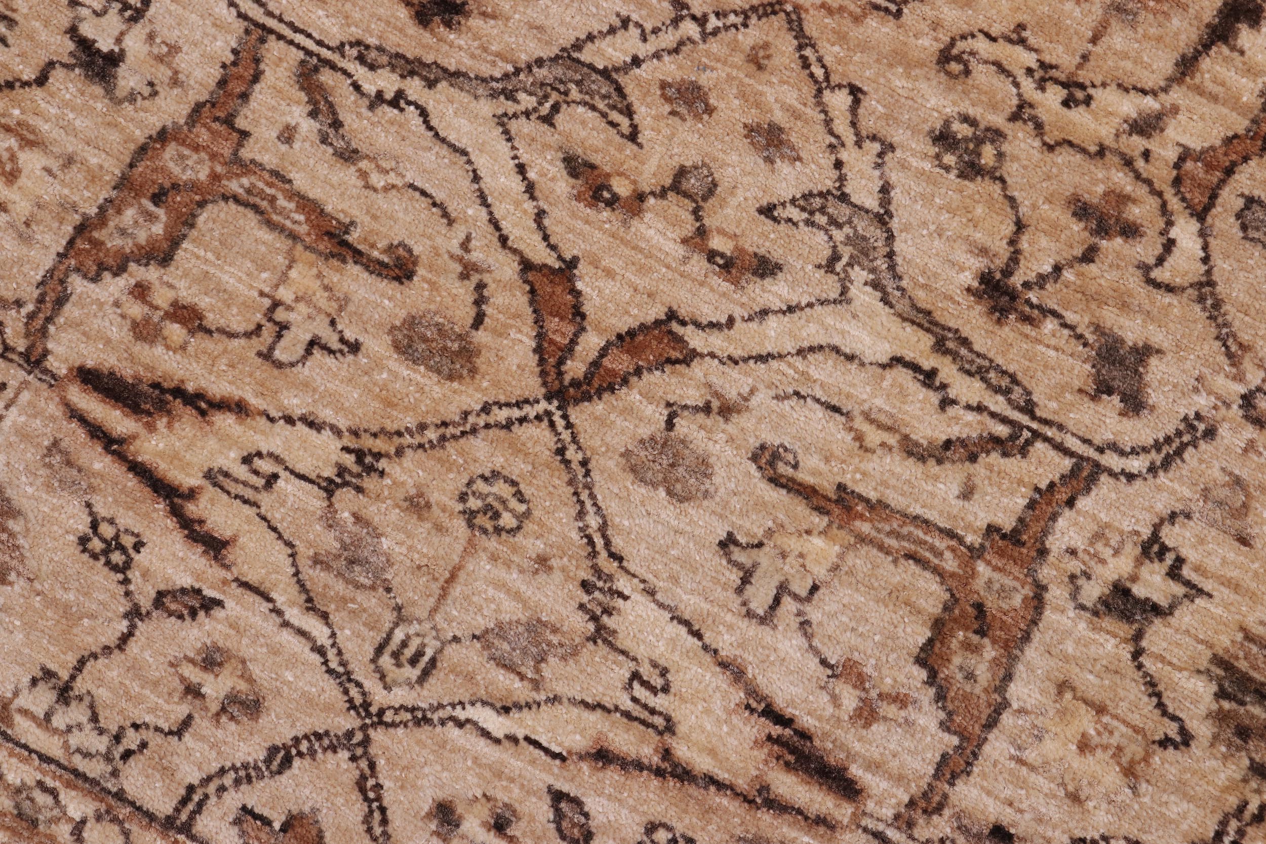 handmade Traditional Kafkaz Tan Gold Hand Knotted RECTANGLE 100% WOOL area rug 4x6