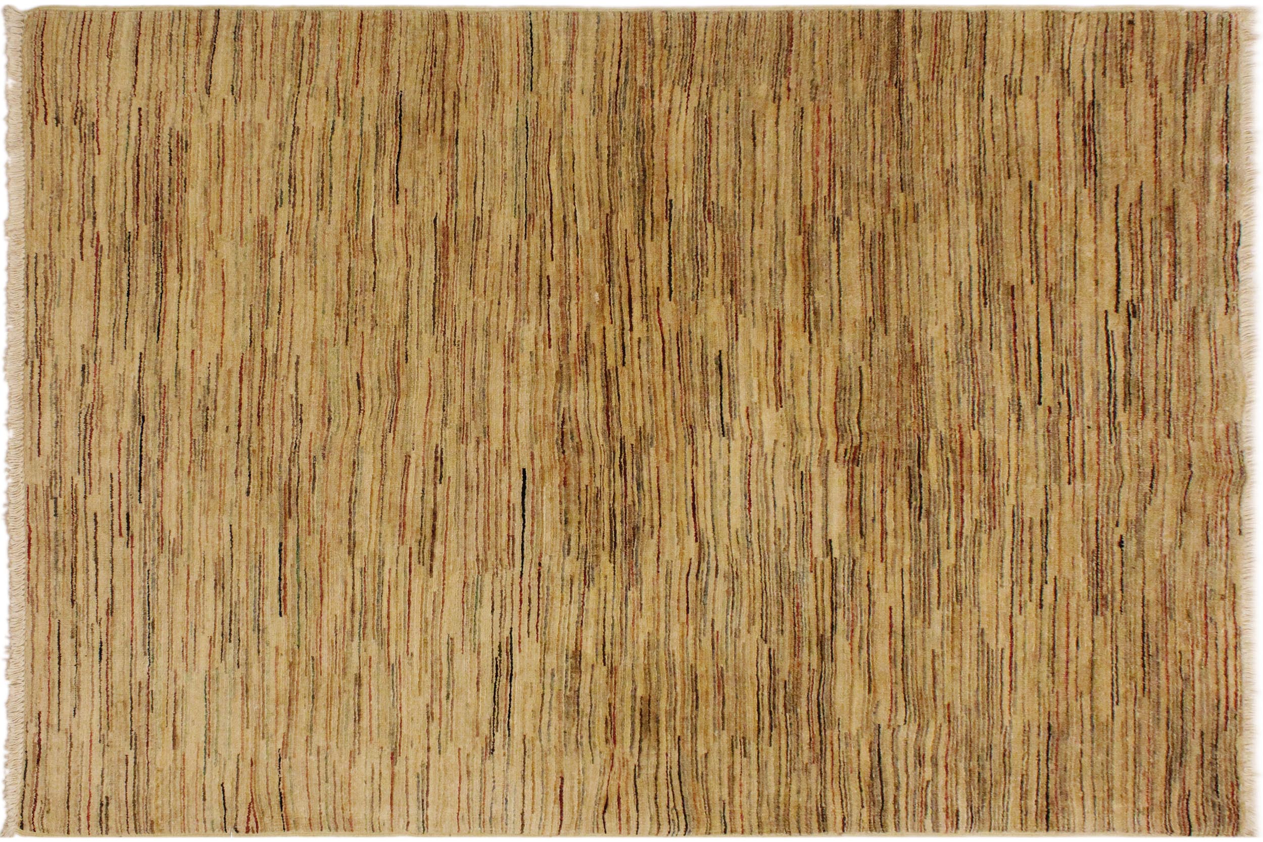 handmade Modern Gabbeh Beige Rust Hand Knotted RECTANGLE 100% WOOL area rug 4' x 6'