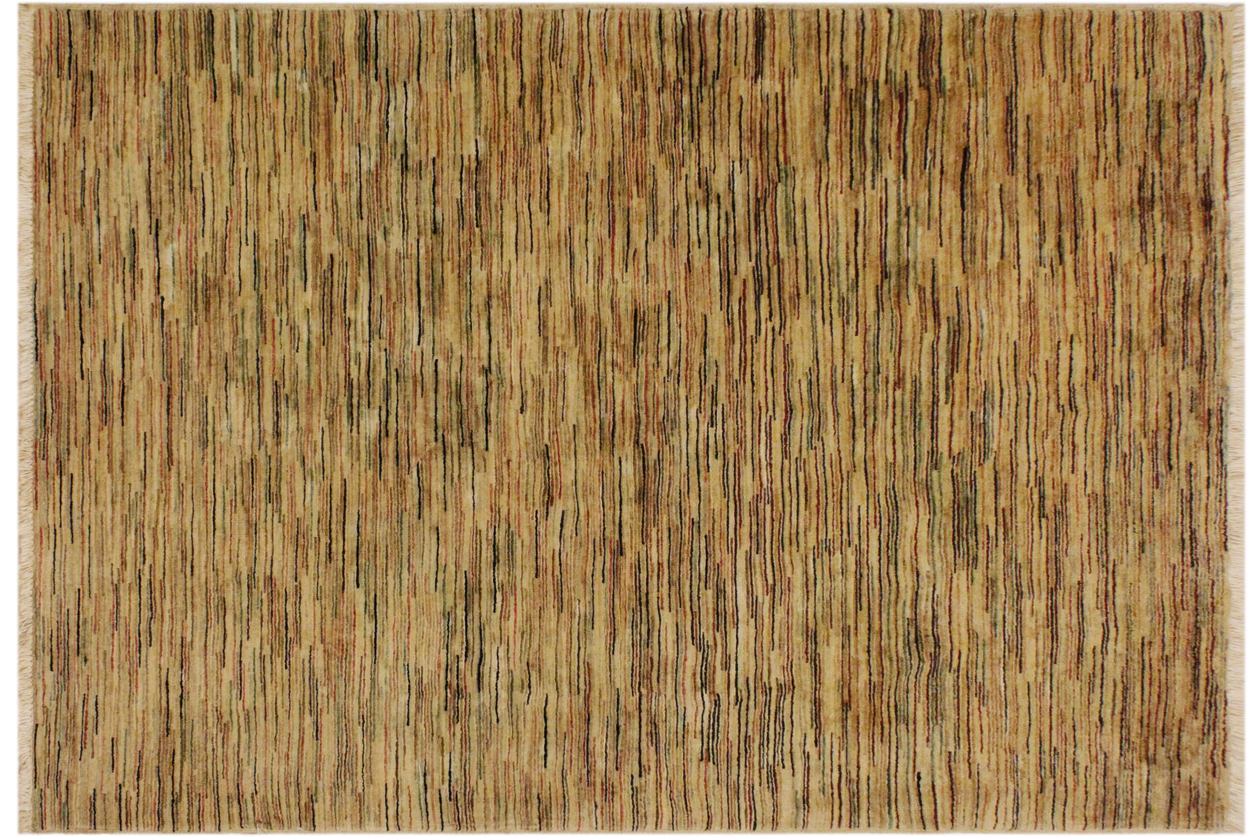 handmade Modern Gabbeh Tan Black Hand Knotted RECTANGLE 100% WOOL area rug 4' x 6'