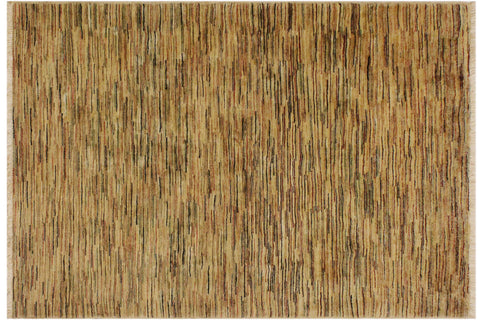 handmade Modern Gabbeh Tan Black Hand Knotted RECTANGLE 100% WOOL area rug 4' x 6'