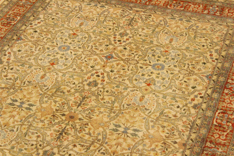handmade Transitional Tabriz Beige Rust Hand Knotted RECTANGLE 100% WOOL area rug 4 x 6