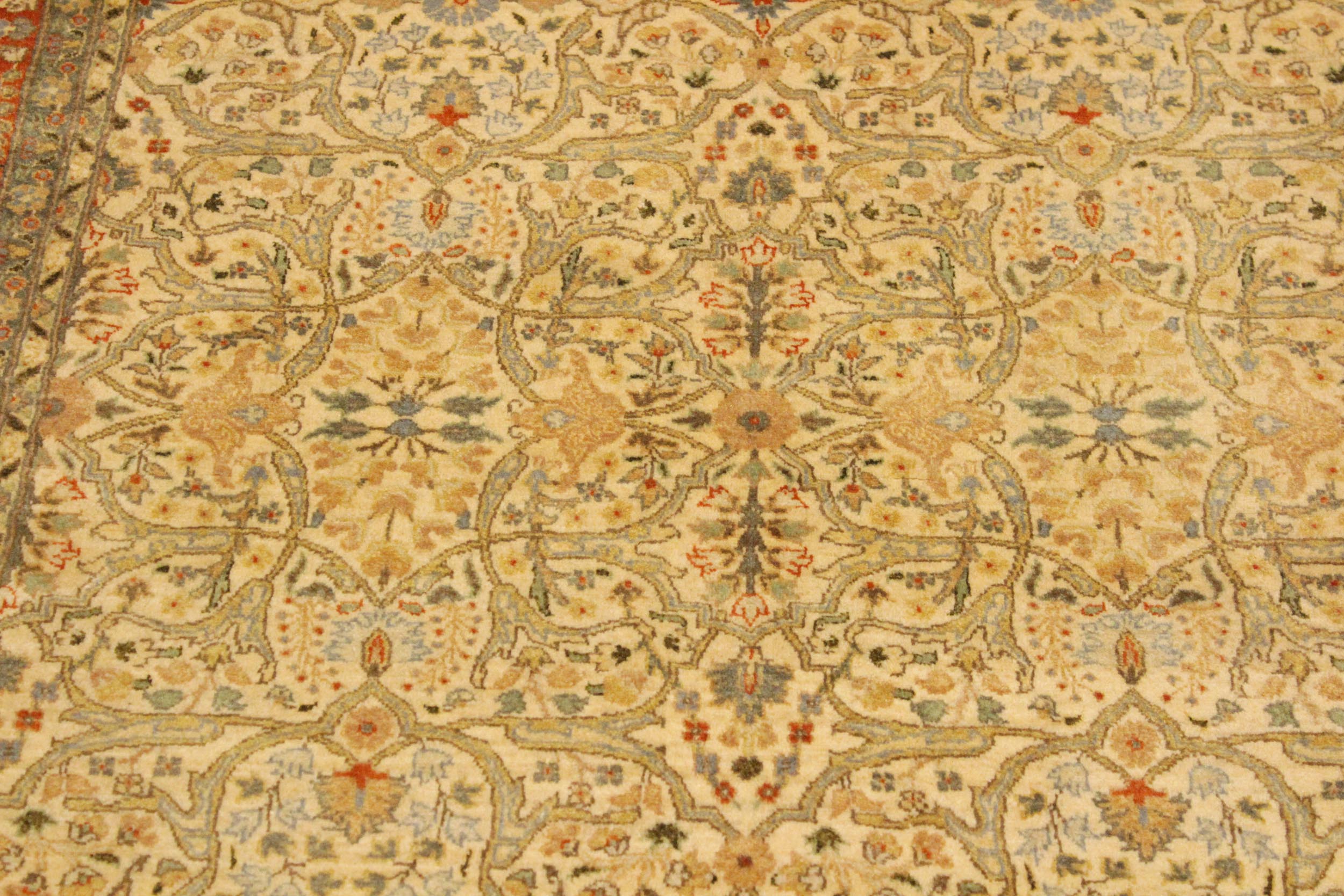handmade Transitional Tabriz Beige Rust Hand Knotted RECTANGLE 100% WOOL area rug 4 x 6