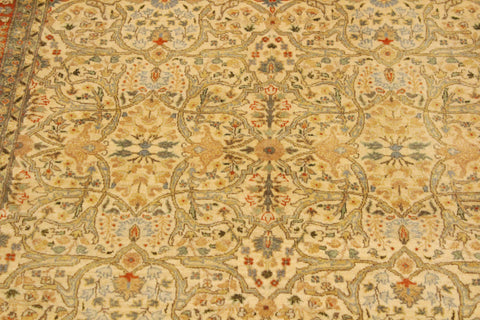 handmade Transitional Tabriz Beige Rust Hand Knotted RECTANGLE 100% WOOL area rug 4 x 6