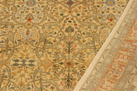 handmade Transitional Tabriz Beige Rust Hand Knotted RECTANGLE 100% WOOL area rug 4 x 6