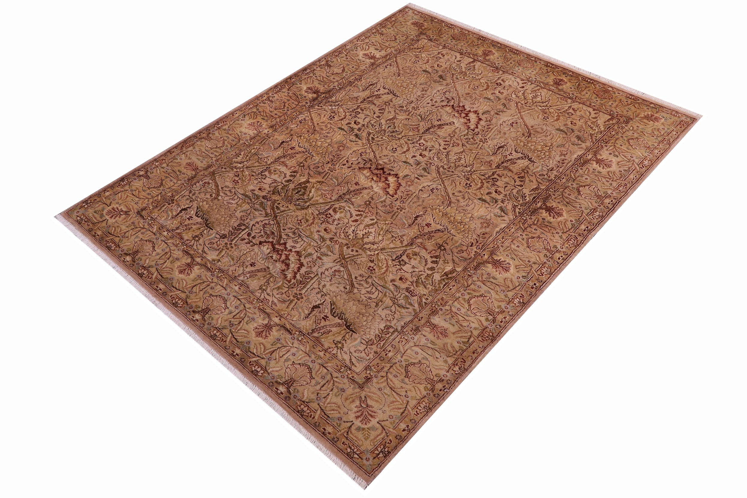 handmade Transitional William Tan Beige Hand Knotted RECTANGLE 100% WOOL area rug 4x6