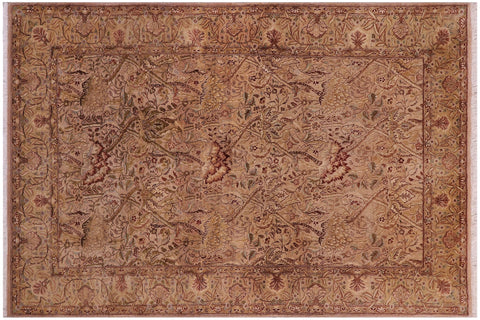 handmade Transitional William Tan Beige Hand Knotted RECTANGLE 100% WOOL area rug 4x6