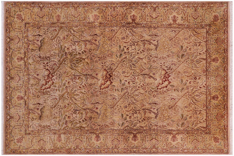 handmade Transitional William Tan Beige Hand Knotted RECTANGLE 100% WOOL area rug 4 x 6