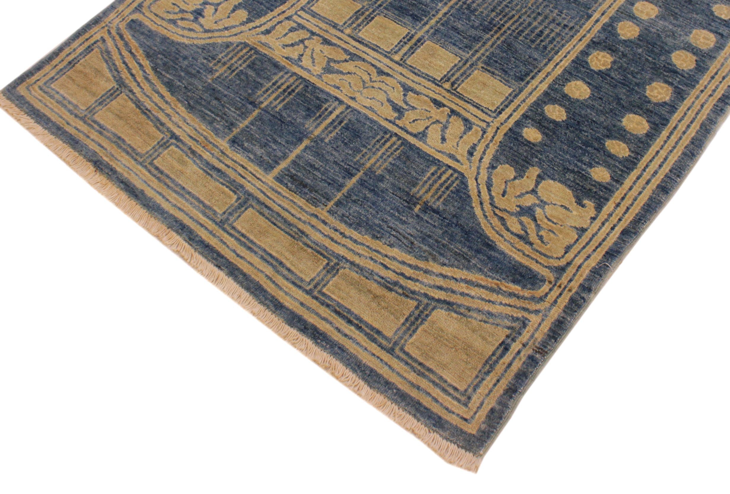 handmade Traditional Kafkaz Lt. Blue Lt. Green Hand Knotted RECTANGLE 100% WOOL area rug 4x6