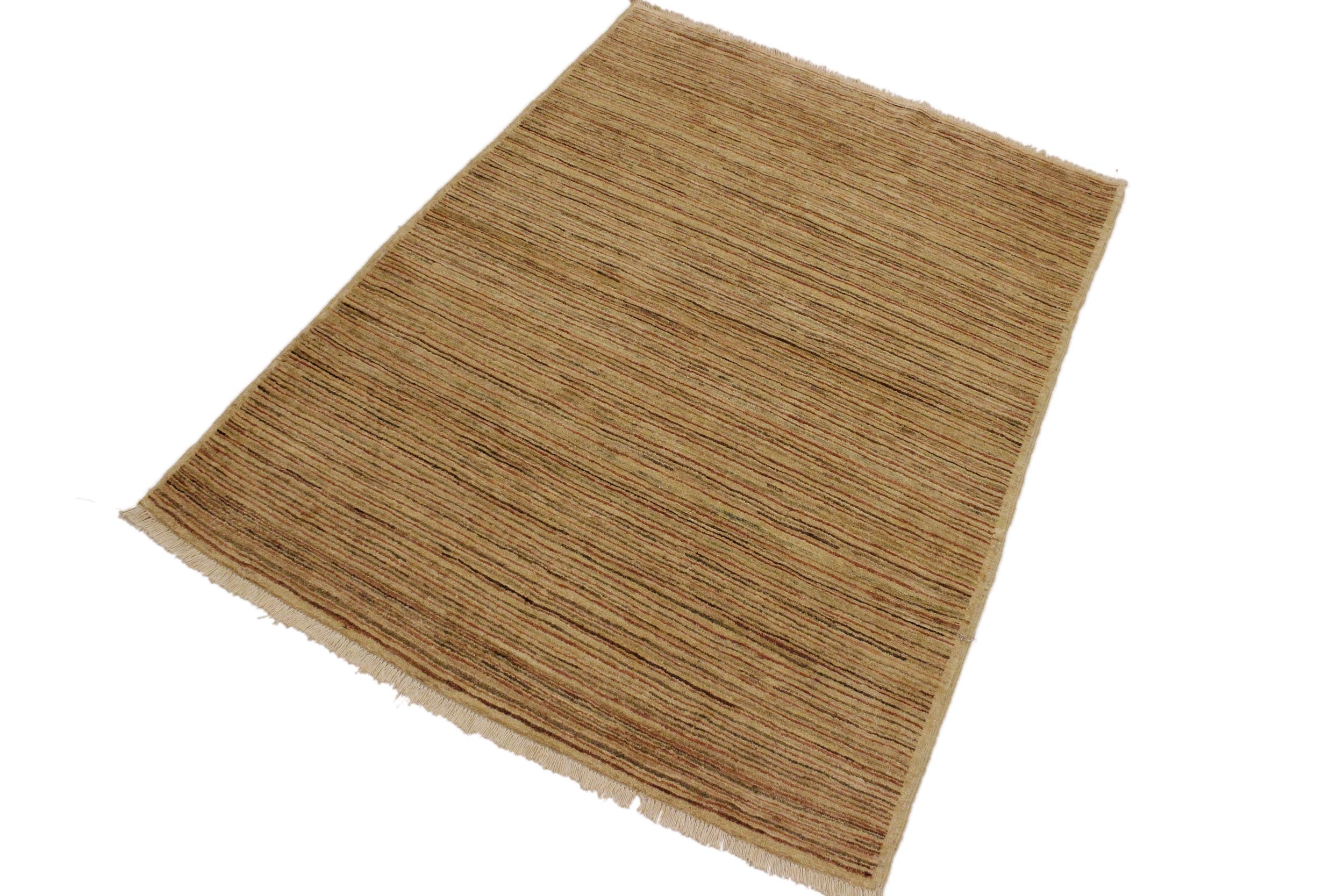 handmade Modern Gabbeh Beige Rust Hand Knotted RECTANGLE 100% WOOL area rug 4' x 6'