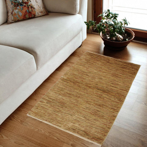handmade Modern Gabbeh Beige Rust Hand Knotted RECTANGLE 100% WOOL area rug 4' x 6'