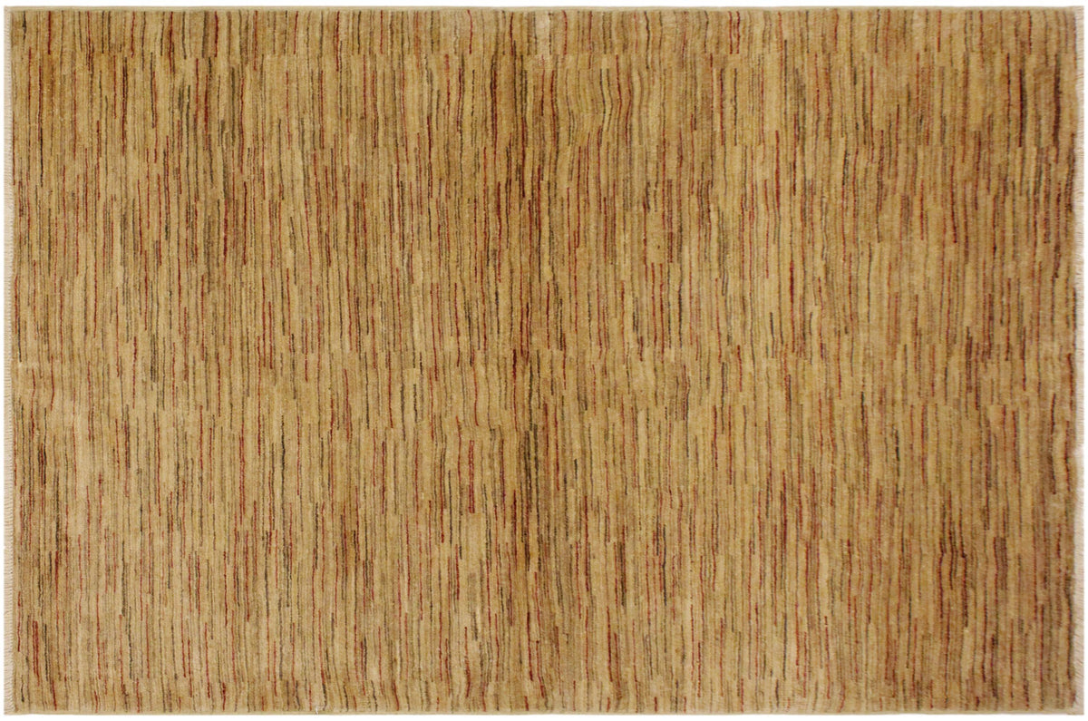 handmade Modern Gabbeh Beige Rust Hand Knotted RECTANGLE 100% WOOL area rug 4' x 6'