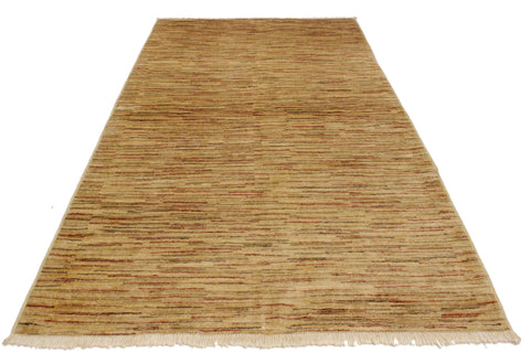 handmade Modern Gabbeh Beige Rust Hand Knotted RECTANGLE 100% WOOL area rug 4' x 6'