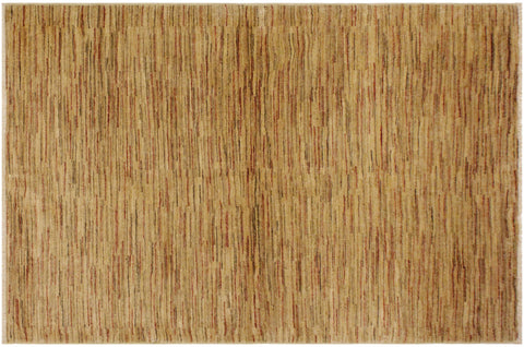 handmade Modern Gabbeh Beige Rust Hand Knotted RECTANGLE 100% WOOL area rug 4' x 6'