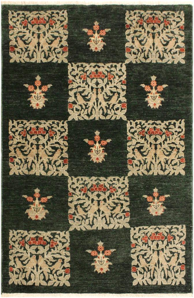 handmade Transitional Drake Green Lt. Green Hand Knotted RECTANGLE 100% WOOL area rug 4X6