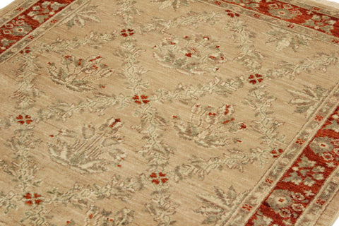 handmade Traditional Kafkaz Tan Rust Hand Knotted RECTANGLE 100% WOOL area rug 4x6